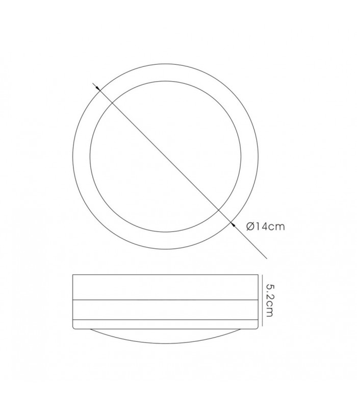 Round LED Flush Ceiling Light, Wall Lamp 2.4W 4000K IP44 Exterior Plain Design Stainless Steel, Opal