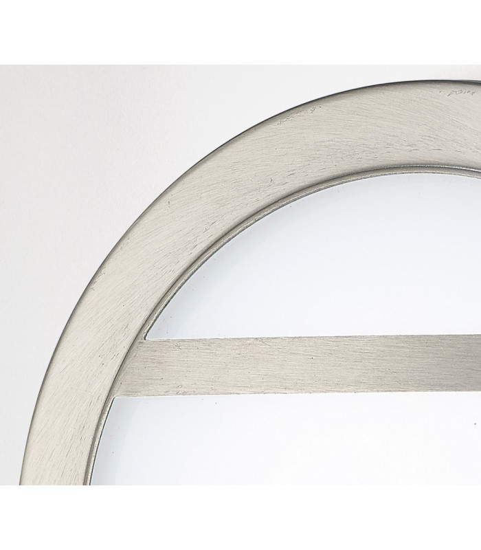 Round LED Flush Ceiling Light, Wall Lamp 2.4W IP44 Exterior Louvre Design Stainless Steel, Opal