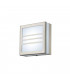 Square LED Flush Ceiling Light, Wall Lamp 2.4W IP44 Exterior Louvre Design Stainless Steel, Opal