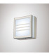 Square LED Flush Ceiling Light, Wall Lamp 2.4W IP44 Exterior Louvre Design Stainless Steel, Opal
