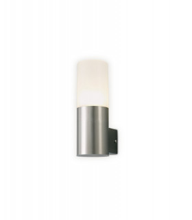 Upward Lighting Cylinder Wall Lamp, 10W LED IP44, 4000K, Stainless Steel , Frosted Polycarbonate Diffuser