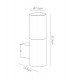 Upward Lighting Cylinder Wall Lamp, 10W LED IP44, 4000K, Stainless Steel , Frosted Polycarbonate Diffuser