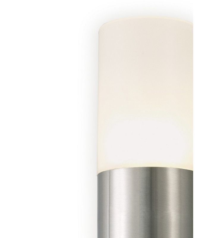 Upward Lighting Cylinder Wall Lamp, 10W LED IP44, 4000K, Stainless Steel , Frosted Polycarbonate Diffuser