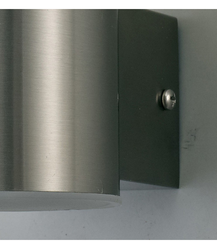 Upward Lighting Cylinder Wall Lamp, 10W LED IP44, 4000K, Stainless Steel , Frosted Polycarbonate Diffuser