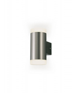 Up & Downward Lighting Cylinder Wall Lamp, 2x4W LED IP44, 4000K, Stainless Steel , Frosted Polycarbonate Diffuser