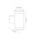 Up & Downward Lighting Cylinder Wall Lamp, 2x4W LED IP44, 4000K, Stainless Steel , Frosted Polycarbonate Diffuser