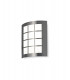 Flush Wall Lamp 216mm x 178mm with Square Grid Cover, 14W LED IP44, 4000K, Stainless Steel , Frosted Polycarbonate Diffuser