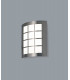Flush Wall Lamp 216mm x 178mm with Square Grid Cover, 14W LED IP44, 4000K, Stainless Steel , Frosted Polycarbonate Diffuser