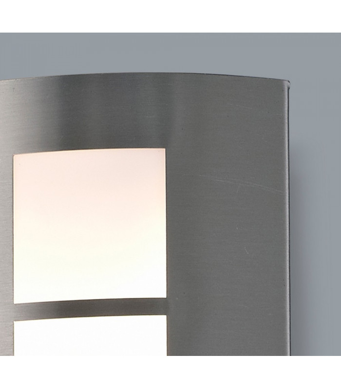 Flush Wall Lamp 216mm x 178mm with Square Grid Cover, 14W LED IP44, 4000K, Stainless Steel , Frosted Polycarbonate Diffuser