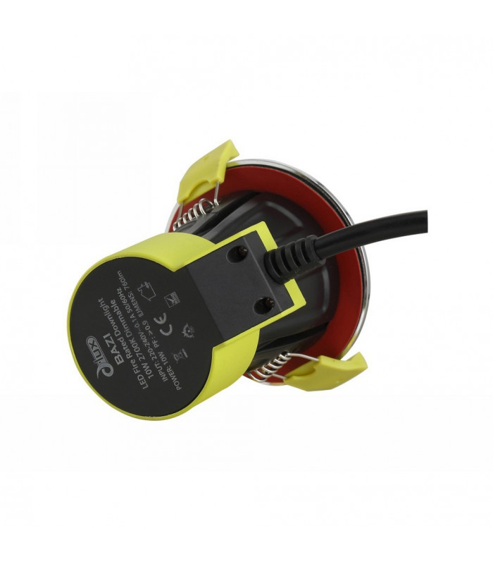 Dimmable LED Recessed Downlight, Polished Chrome, 38 deg. Beam Angle, 760lm, 2700K, IP65, DRIVER INCLUDED