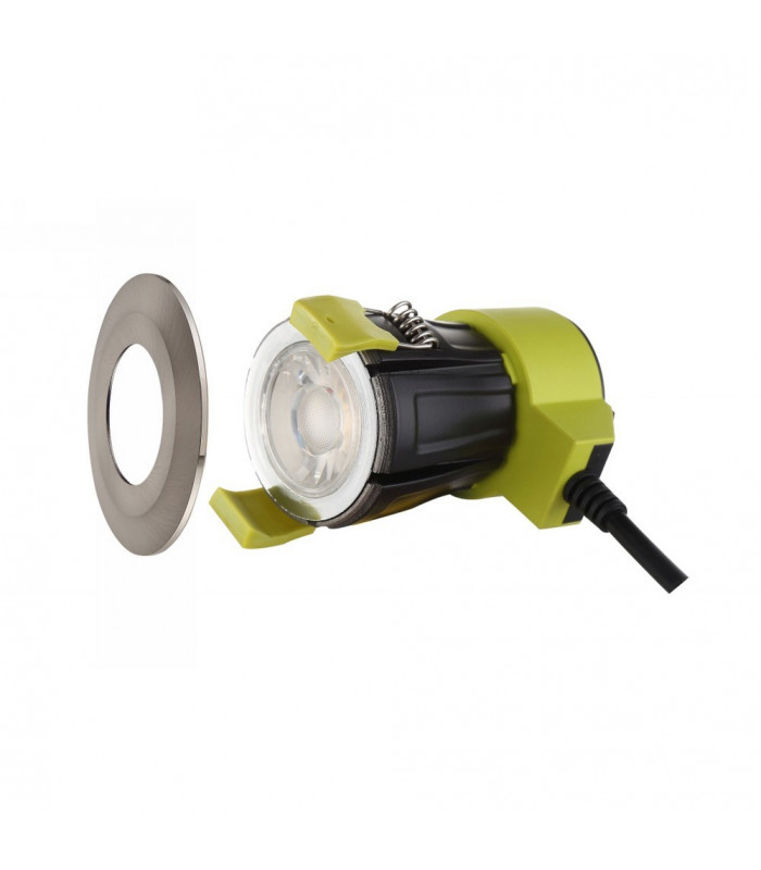 Dimmable LED Recessed Downlight, Satin Nickel, 38 deg. Beam Angle, 760lm, 2700K, IP65, DRIVER INCLUDED