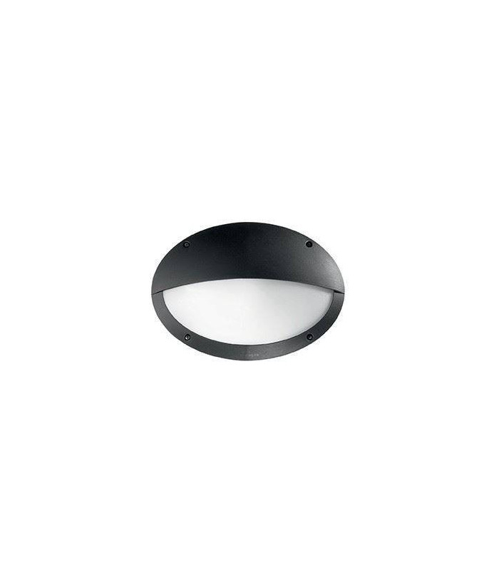 1 Light Half Diffuser Outdoor Flush Wall Light Black IP66, E27
