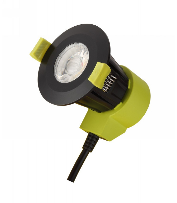Dimmable LED Recessed Downlight, Matt Black, 38 deg. Beam Angle, 760lm, 2700K, IP65, DRIVER INCLUDED