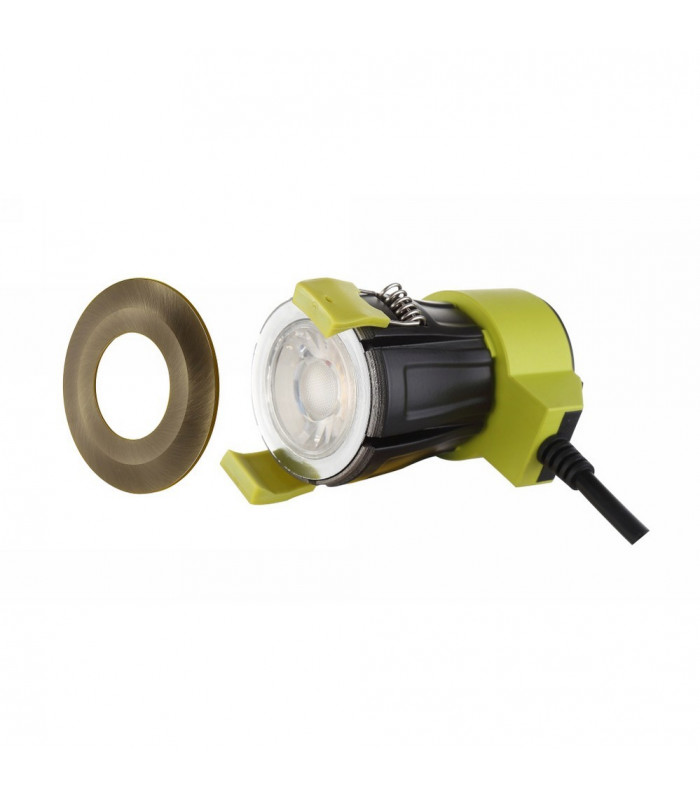 Dimmable LED Recessed Downlight, Antique Brass, 38 deg. Beam Angle, 760lm, 2700K, IP65, DRIVER INCLUDED
