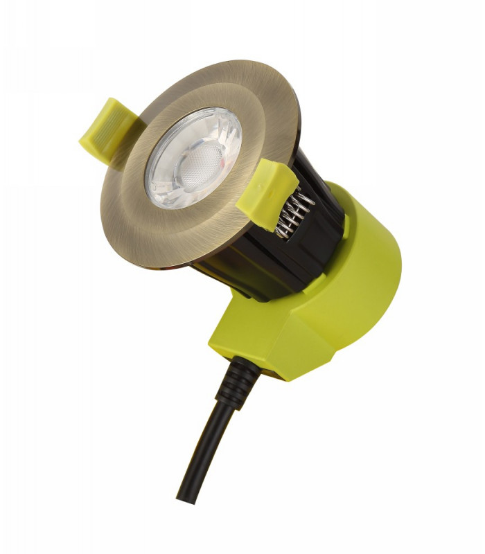 Dimmable LED Recessed Downlight, Antique Brass, 38 deg. Beam Angle, 760lm, 2700K, IP65, DRIVER INCLUDED