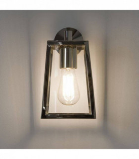 1 Light Outdoor Wall Lantern Polished Nickel, E27