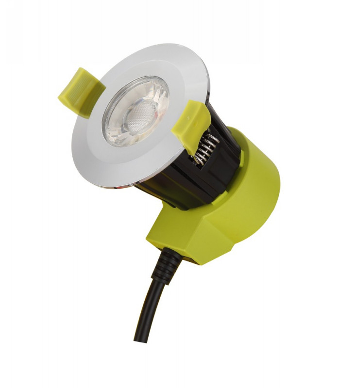 Dimmable LED Recessed Downlight, Polished Chrome, 38 deg. Beam Angle, 800lm, 4000K, IP65, DRIVER INCLUDED