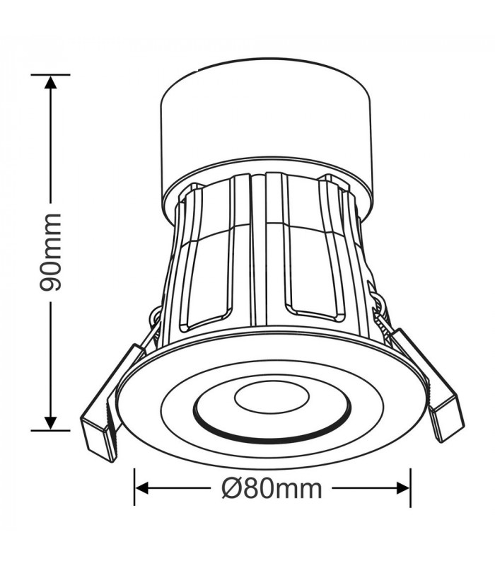 Dimmable LED Recessed Downlight, Satin Nickel, 38 deg. Beam Angle, 800lm, 4000K, IP65, DRIVER INCLUDED