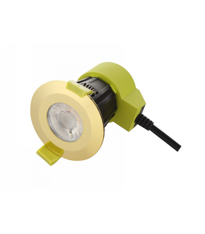 Dimmable LED Recessed Downlight, Polished Brass, 38 deg. Beam Angle, 800lm, 4000K, IP65, DRIVER INCLUDED