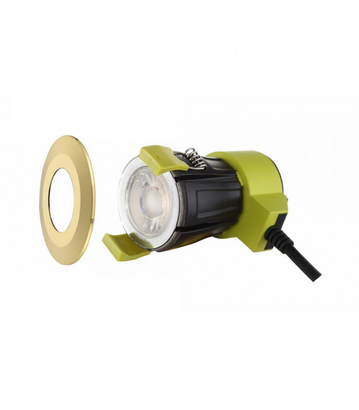Dimmable LED Recessed Downlight, Polished Brass, 38 deg. Beam Angle, 840lm, 5000K, IP65, DRIVER INCLUDED