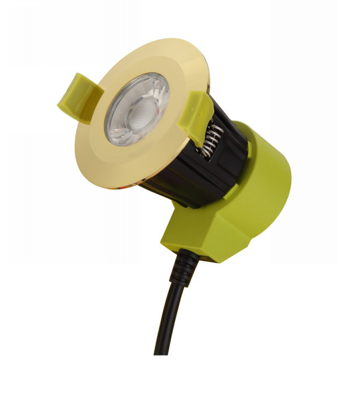 Dimmable LED Recessed Downlight, Polished Brass, 38 deg. Beam Angle, 840lm, 5000K, IP65, DRIVER INCLUDED