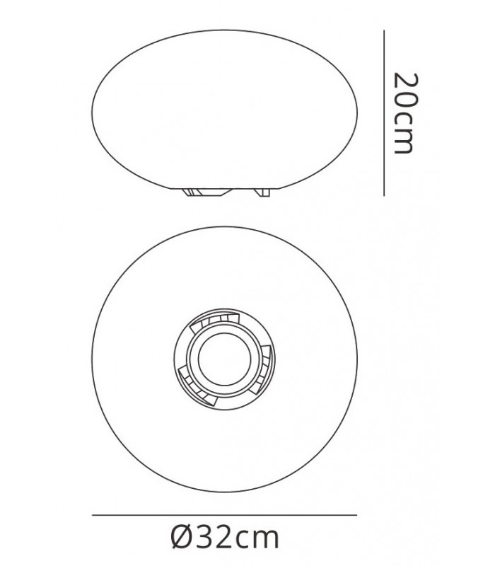Oval Table Lamp Induction LED RGB Outdoor IP65, 120lm, Opal White