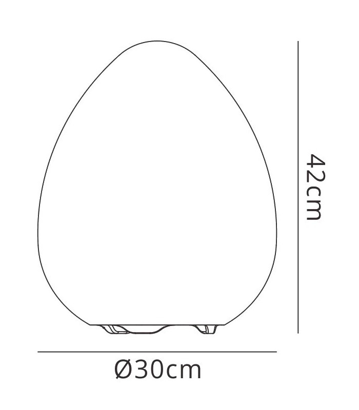 Egg Table Lamp Large 1 Light E27 Outdoor IP65, Opal White