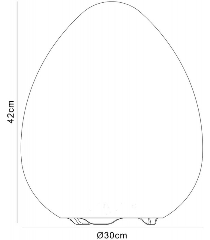 Egg Table Lamp Large Induction LED RGB Outdoor IP65, 120lm, Opal White