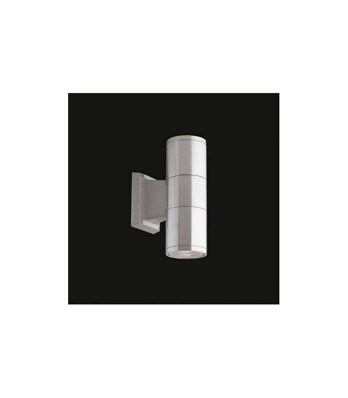 2 Light Outdoor Small Up Down Wall Light Aluminium, Black IP44, GU10