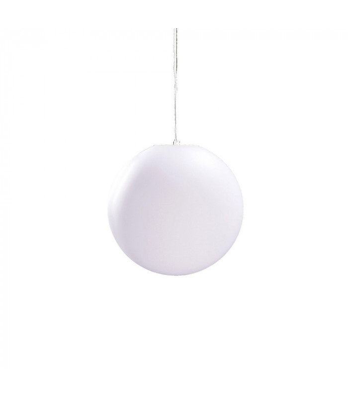 Globe Ceiling Pendant 1 Light E27 Medium Outdoor IP44, Opal White