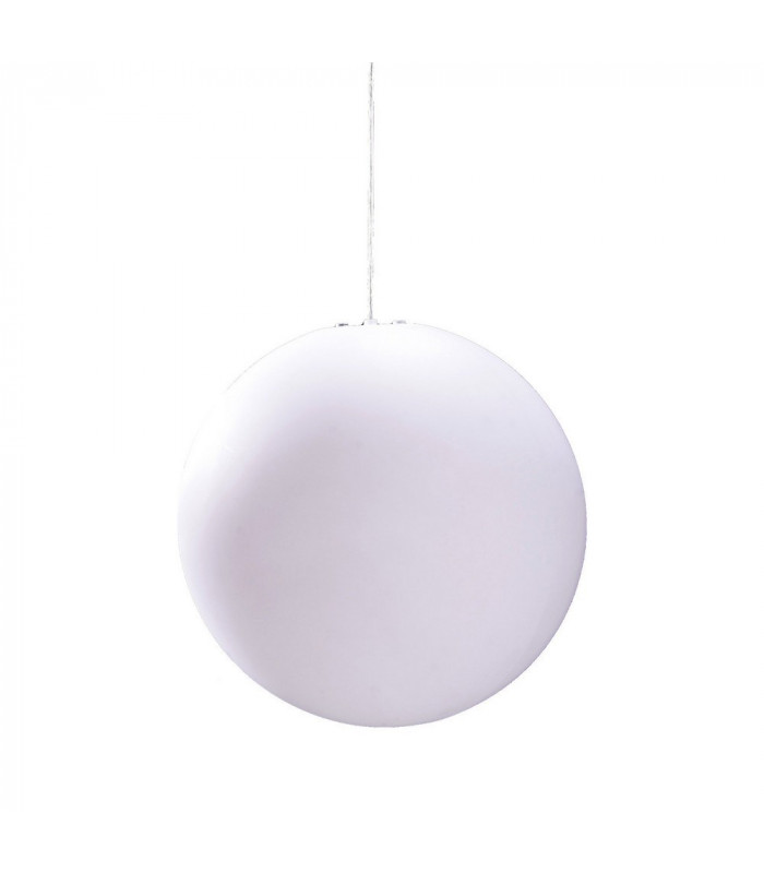 Globe Ceiling Pendant 1 Light E27 Large Outdoor IP44, Opal White