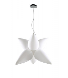 Ceiling Pendant 6 Light E27 Outdoor IP44, Matt White, Opal White