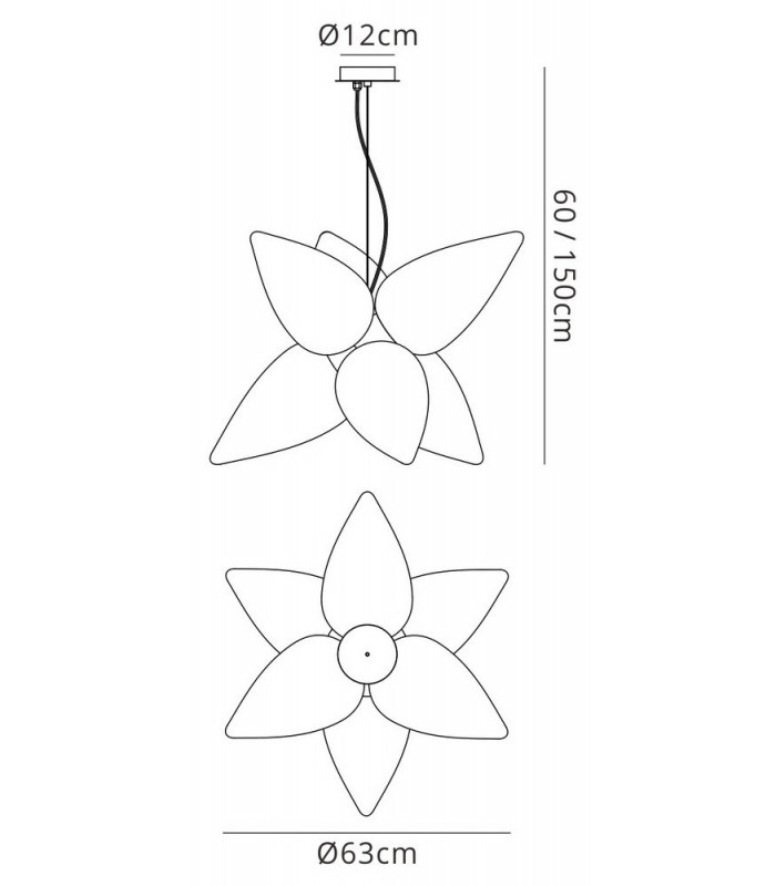 Ceiling Pendant 6 Light E27 Outdoor IP44, Matt White, Opal White