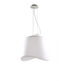 Ceiling Pendant 3 Light E27 Round Outdoor IP44, Matt White, Opal White