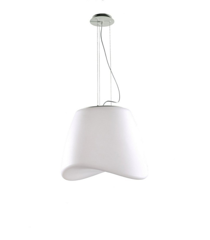 Ceiling Pendant 3 Light E27 Round Outdoor IP44, Matt White, Opal White