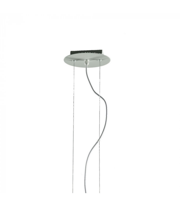 Ceiling Pendant 3 Light E27 Round Outdoor IP44, Matt White, Opal White