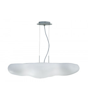 Ceiling Pendant 6 Light E27 IP44, Matt White, Opal White