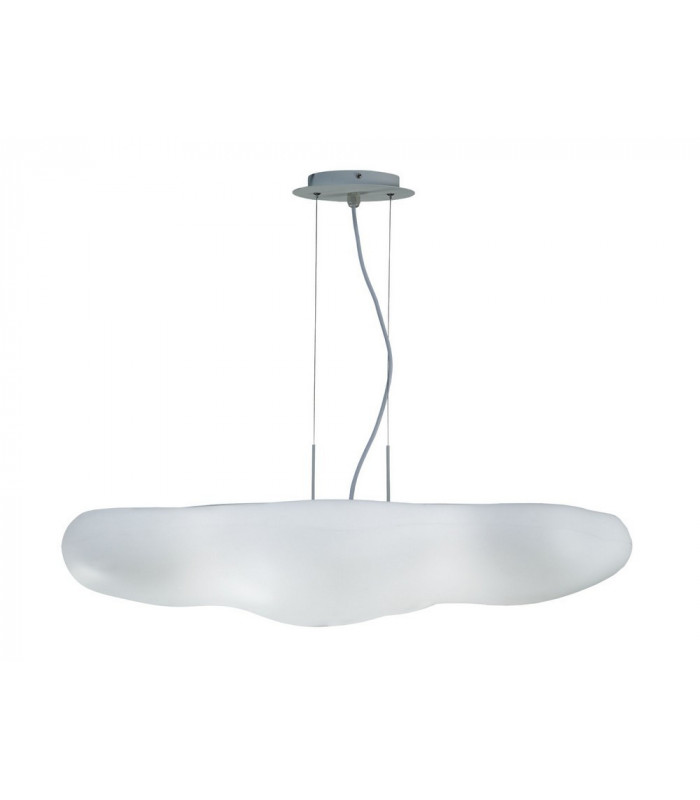 Ceiling Pendant 6 Light E27 IP44, Matt White, Opal White