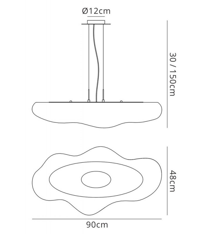 Ceiling Pendant 6 Light E27 IP44, Matt White, Opal White