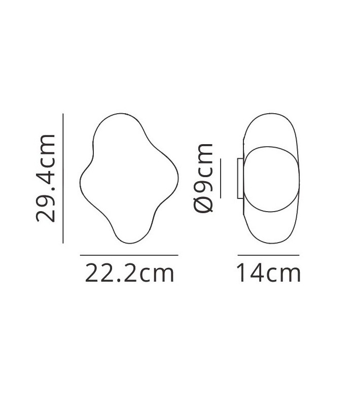 Ceiling, Wall Light 3W LED 3000K IP44, 280lm, Opal White