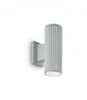 2 Light Outdoor Up Down Wall Light Oyster, Grey IP44, GU10