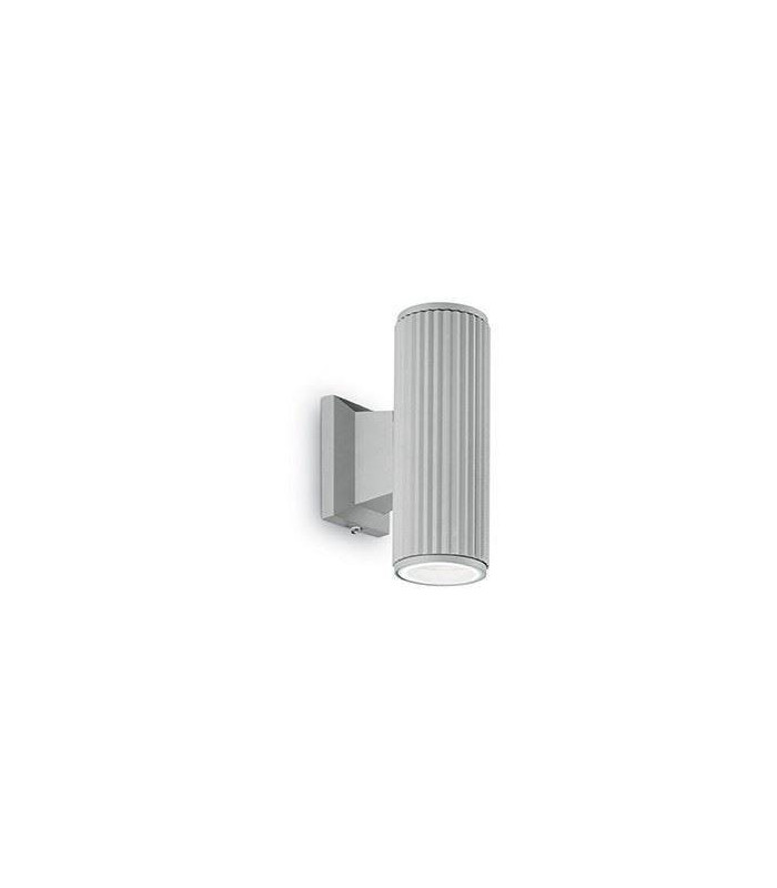 2 Light Outdoor Up Down Wall Light Oyster, Grey IP44, GU10