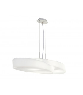 Ceiling Pendant 6 Light E27 IP44, Matt White, Opal White