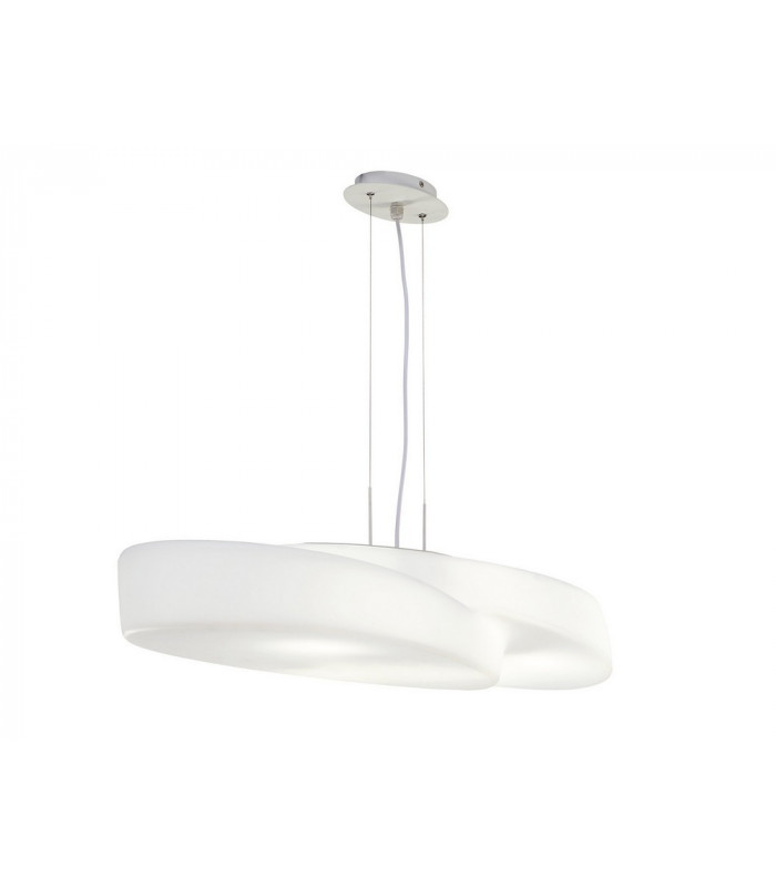 Ceiling Pendant 6 Light E27 IP44, Matt White, Opal White