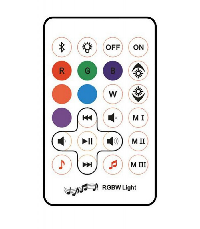 IP44 Portable 3W Speake, 120lm, 3W LED RGBW Lamp Bluetooth Connection, Remote Control