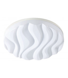 Flush Ceiling Light Large Round 45W LED IP44 3000K, 4050lm, Matt White, White Acrylic