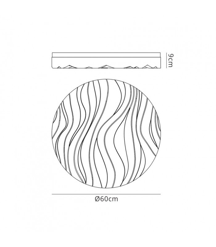 Flush Ceiling Light Large Round 45W LED IP44 3000K, 4050lm, Matt White, White Acrylic