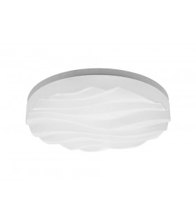 Flush Ceiling Light Medium Round 36W LED IP44 3000K, 3240lm, Matt White, White Acrylic