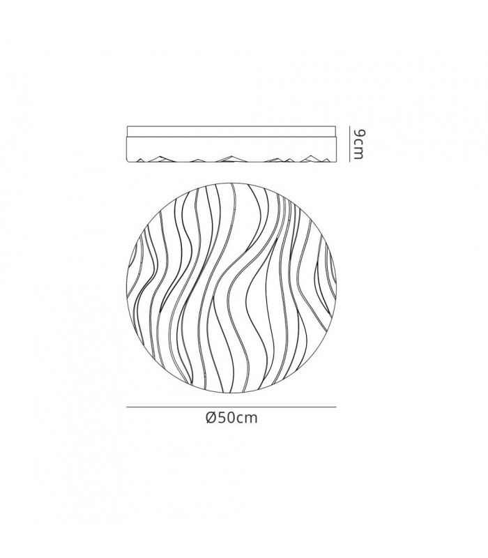 Flush Ceiling Light Medium Round 36W LED IP44 3000K, 3240lm, Matt White, White Acrylic