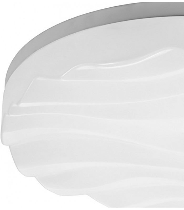 Flush Ceiling Light Medium Round 36W LED IP44 3000K, 3240lm, Matt White, White Acrylic
